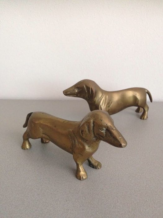 Perros de cobre, Dachshund de latón (2) - Cobre
