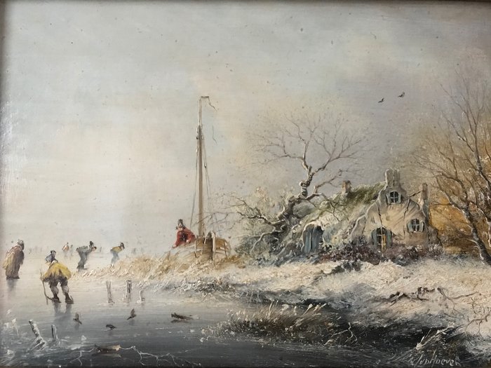 Anton van der Hoeven (1940) - Winterlandschap