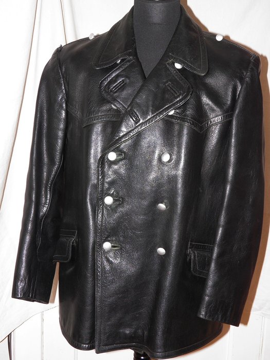 Alemania - Marina - Wehrmacht / chaqueta negra chaqueta de cuero