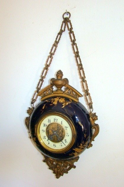 oude porselein geëmailleerde klok zei bakker - Porselein - Tweede helft 19e eeuw