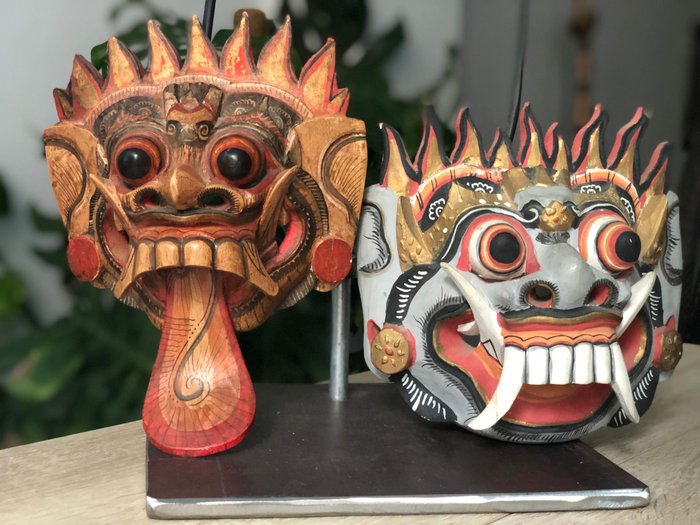 Masks (2) - Wood - Bali, Indonesia 