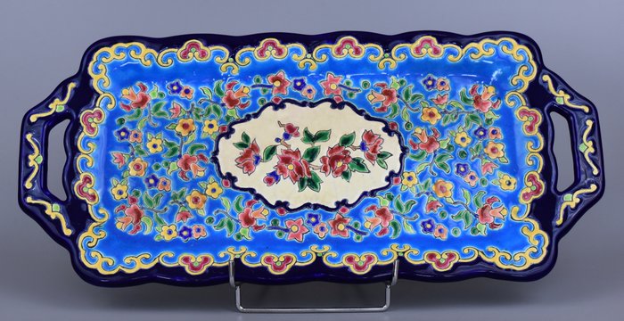 Émaux de Longwy - 蛋糕盘，装饰艺术 - 陶器和景泰蓝珐琅