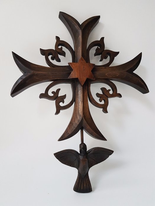 Handmade Huguenot Cross - Wood