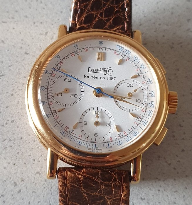 Eberhard & Co - Vergoldeter Chronograph Limit - Kal. 146HP - Nr. 14/399 - Mężczyzna - Schweiz 1987