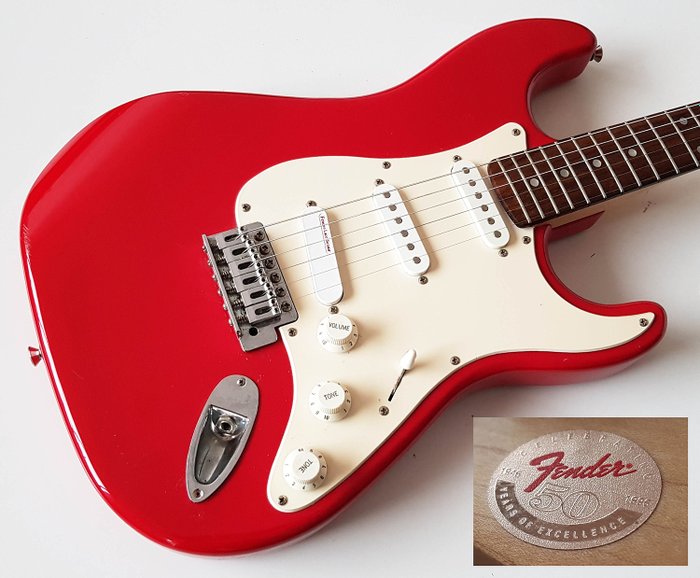 Fender - Squier 50th anniversary Stratocaster - Red - Elektrisk guitar - 1996