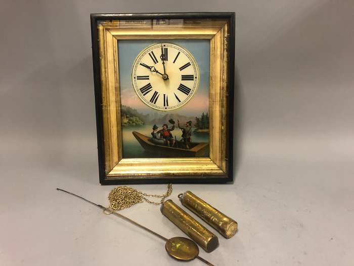 Painting clock - Wood - Period 1900