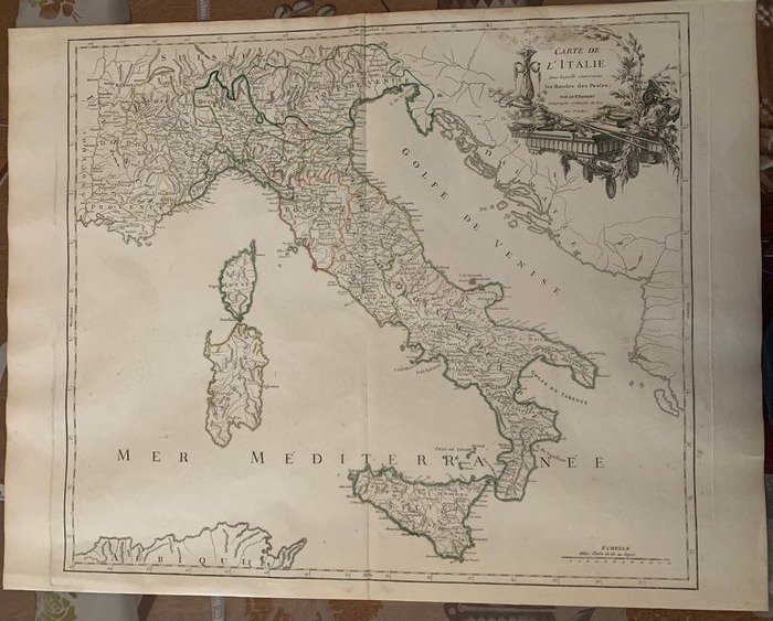 Italy Robert De Vaugondy Carte De L Italie 1751 1760 Catawiki