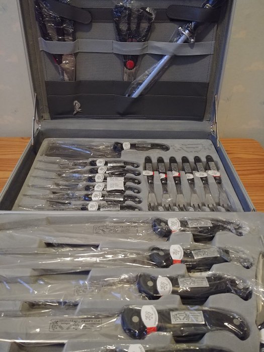 Offenbach Solingen - Novo conjunto de facas de alta qualidade de 24 peças feito à mão na mala - Aço inoxidável de aço inoxidável