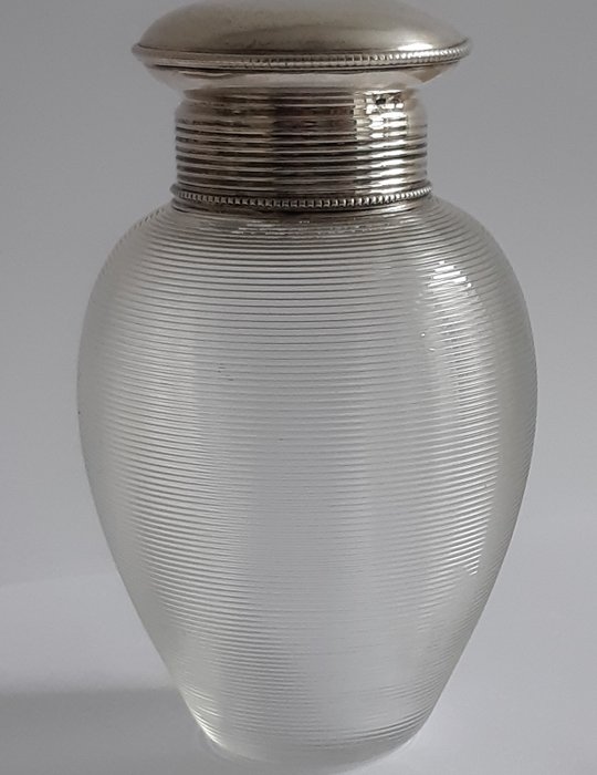 Van Kempen & Begeer - Tea caddy krumpli huzal üvegből - üveg és ezüst