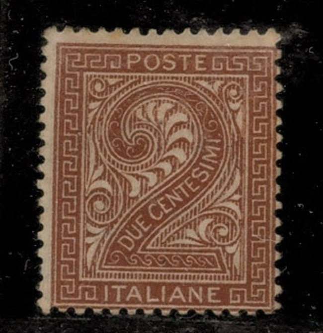 意大利王國 1863 - 2 cents red brown London issue De la Rue - Sassone N. L15