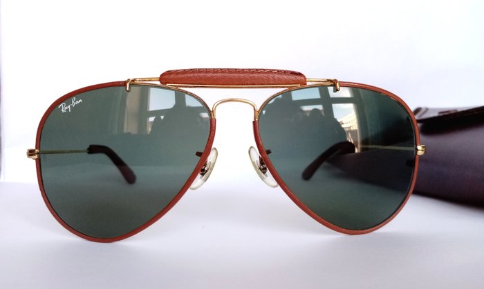 ray ban leather sunglasses