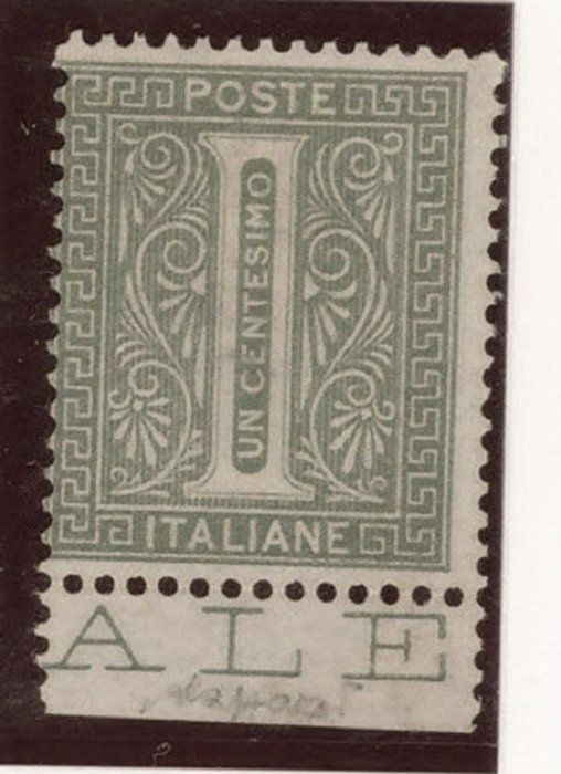 意大利王国 1863 - 1 cent green London issue De la Rue - Sassone N. L14