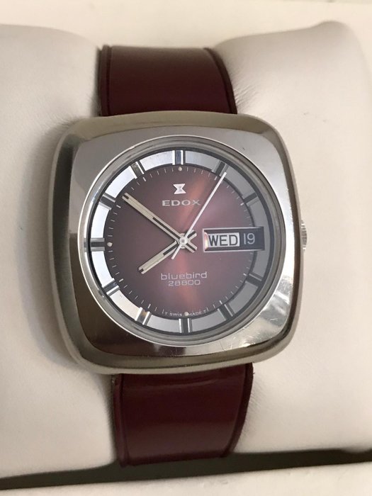 Edox - NO RESERVE PRICE, Automatic,"Bluebird 28800 - NOS,Jumbo, Extra New leather Cord - Mænd - 1970-1979