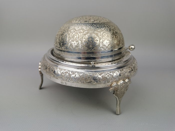 鱼子酱碗 - .840 银 - 伊朗 - 19世纪下半叶