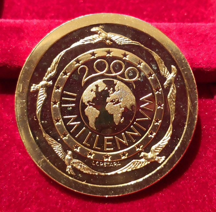 義大利 - Medaglia "III Millenium 2000" - Oro e Diamanti