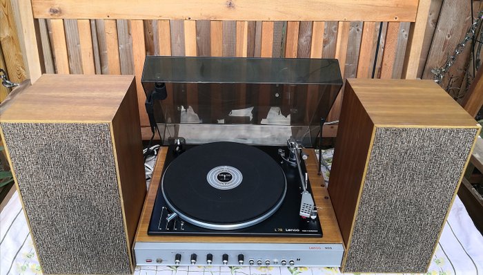 Lenco - 900 Stereo Center with Built-in Lenco L78 Phonograph & Original Speaker Set Model 2040 - Set Hi-Fi