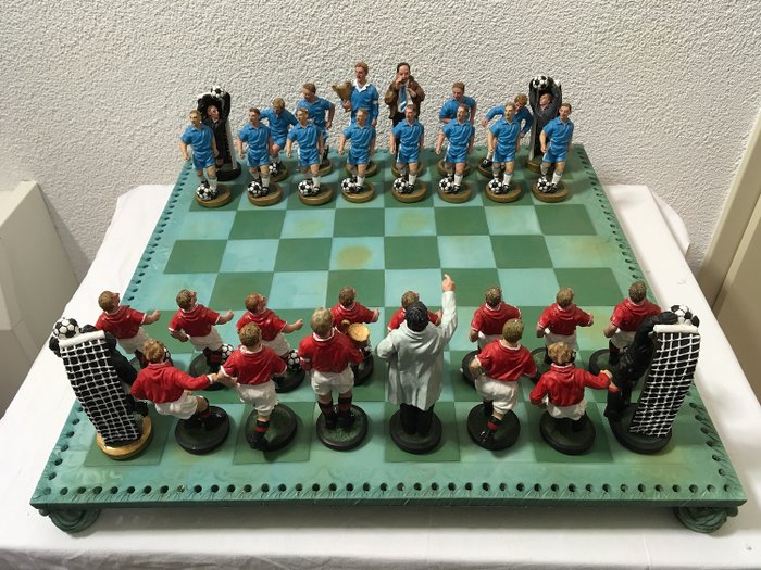 Grande jogo de xadrez de futebol - item de colecionador - polystone