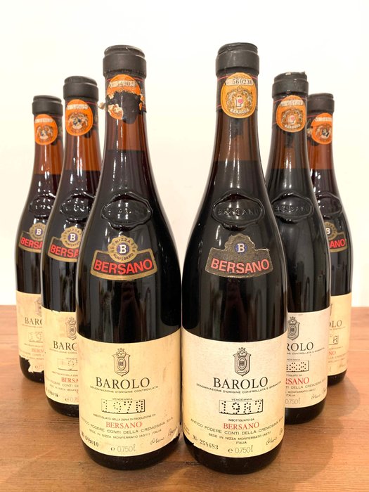 1978x4-1987-1988 Bersano Conti della Cremosina - Barolo - 6 Bottles (0.75L)