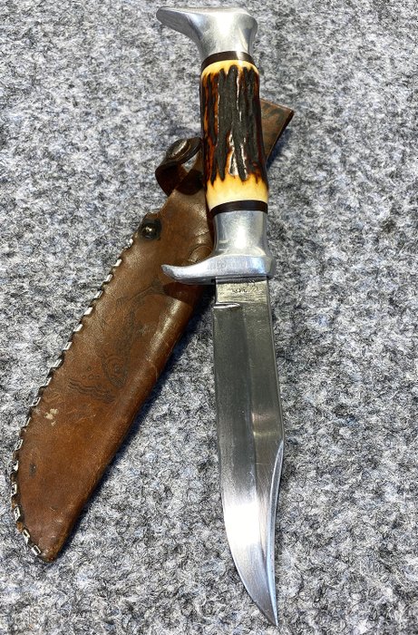 Deutschland - German Original Bowie Knife WIDDER  SOLINGEN  - First Half Of 20th Century - Hunting - Messer