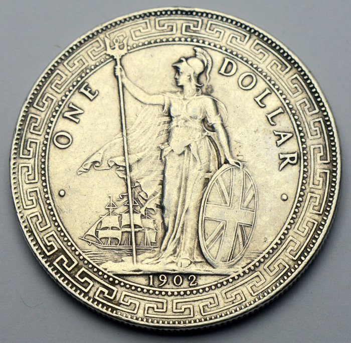 China, Marea Britanie - 1 Dollar 1902 B 'Trade Dollar' - Argint