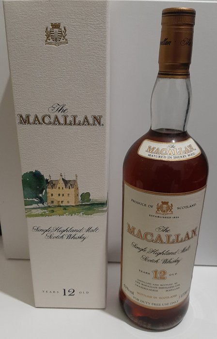 Macallan 12 years old - Original bottling - b. 1990‹erne - 1,0 liter