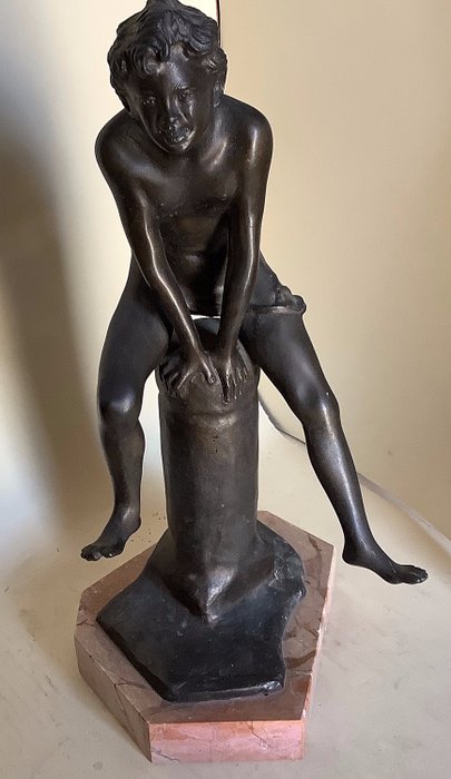 Dal modello di Gabriele Parente (act. ca. 1875-1899)  - Skulptur, der Sprung der Säule - Bronze - Zweite Hälfte des 20. Jahrhunderts