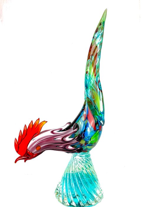 Murano - 大型公鸡雕塑 - 玻璃