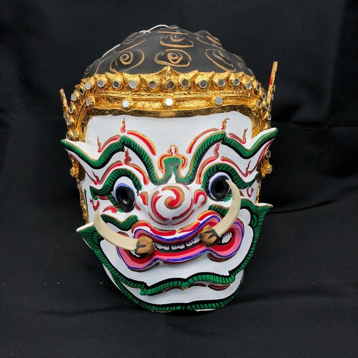 Maschera Khon - Legno - Demon face - Tailandia - Fine XX secolo