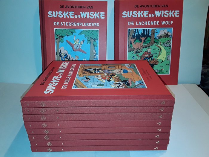 Preview of the first image of Suske en Wiske - Rode Klassiek Reeks - deel 20 t/m 29 - met bijlagen - Hardcover - First edition -.