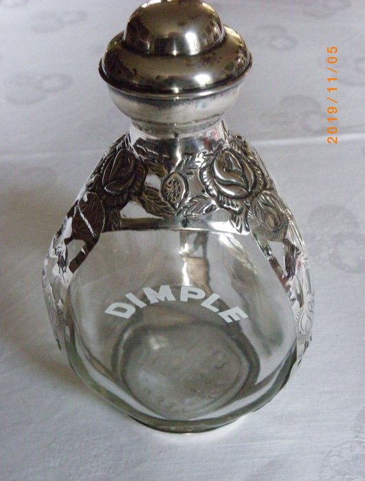 Dimple - 瓶 (1) - 藝術裝飾 - 玻璃, 銀