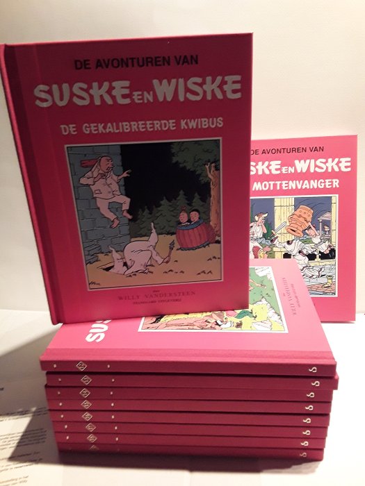 Image 2 of Suske en Wiske - Rode Klassiek Reeks - deel 10 t/m 19 - met bijlagen - Hardcover - First edition -