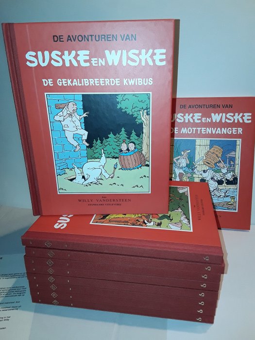 Preview of the first image of Suske en Wiske - Rode Klassiek Reeks - deel 10 t/m 19 - met bijlagen - Hardcover - First edition -.