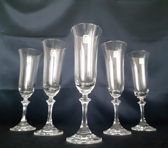 Royal Bavarian Crystal - Beautiful Champagne Glasses (5) - Crystal