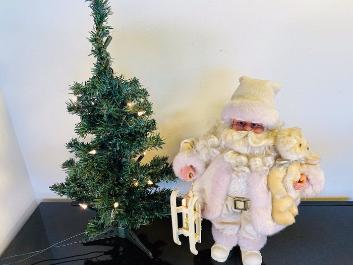 Babbo Natale 40 Cm.Grande Babbo Natale Bianco Finemente Decorato Con Catawiki