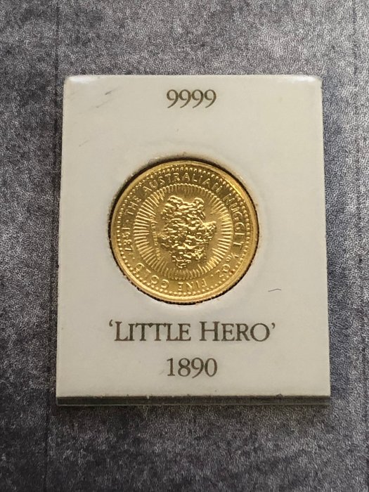 澳大利亞 - 15 Dollar 1890 Little Hero Nugget - 1/10 oz - 金色