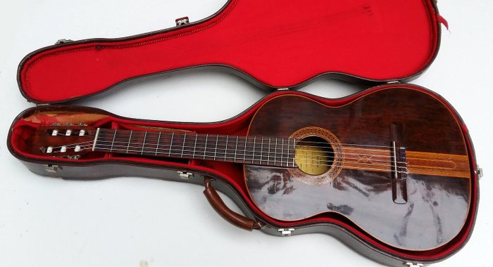JORGE BANUS LOPEZ BENASTER - Classique de lutherie marquetée num 406 , Espagne 70/80's + Coffre - Klassisk gitar - Spania