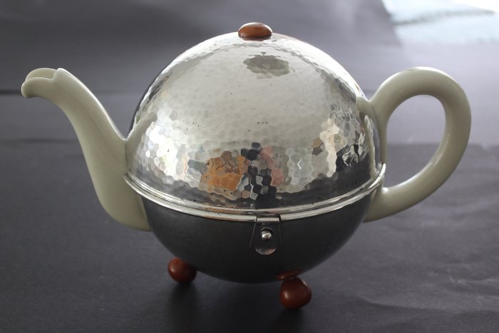 WMF/ Bauscher - Teekanne - Art Deco - Keramik, Versilbert