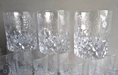 Rogaska Cut Crystal GALLIA Whiskey Glasses SET OF TWO 