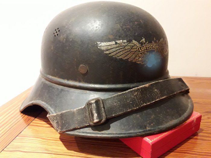 Niemcy - luftschutz - Kask, oryginalny kask Reichsluftschutzbund RLB - 1938