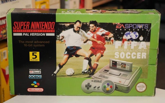 1 Nintendo Snes EA Sports FIFA Soccer Pac - Console with games (1) - In original box