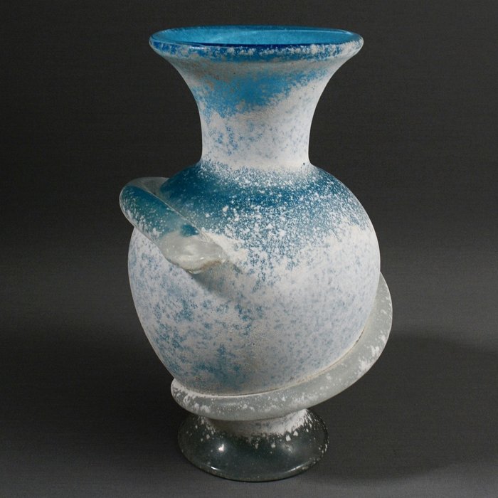 Murano, Cenedese - Vase mit aufgebrachter Schlange - Ausgrabungsglas