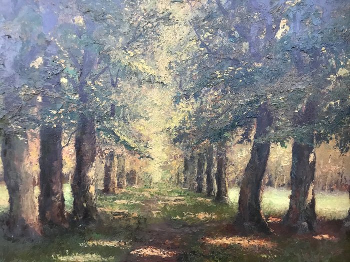Albert Demoen (1916)  - Bomenrij met zonlicht