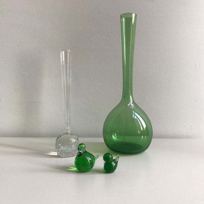Arthur Percy for Gullaskruf - Swedish Art Glass / Kosta Boda / FM Konstglas - Üveg tárgy, Váza (4) - Blomglass