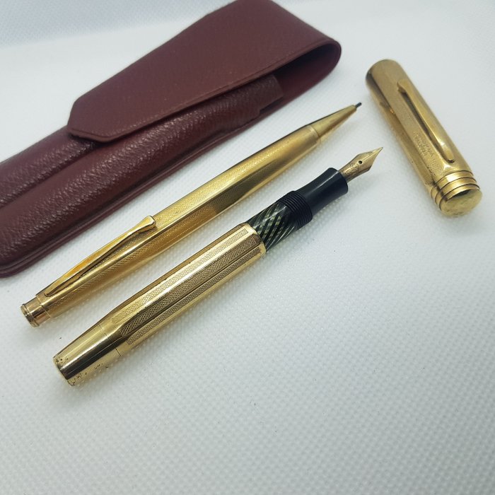Fend - Normix penna och Fendograf reservoarpenna - 14 k massiv guldklack (OM)
