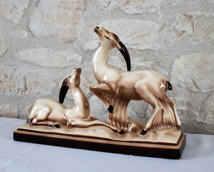 Lemanceau Charles - Cuplu antilop - Ceramică