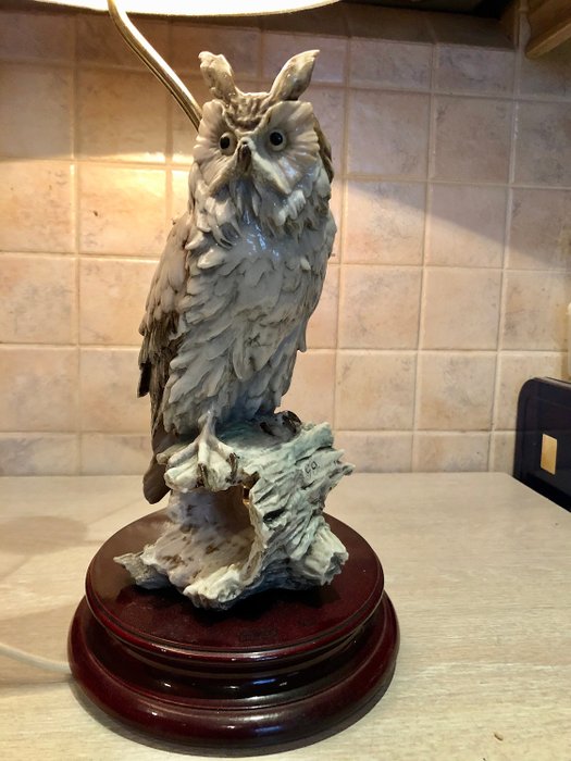 Giuseppe Armani - Lamp with Owl Sculpture (60 cm) (1) - Keramiek