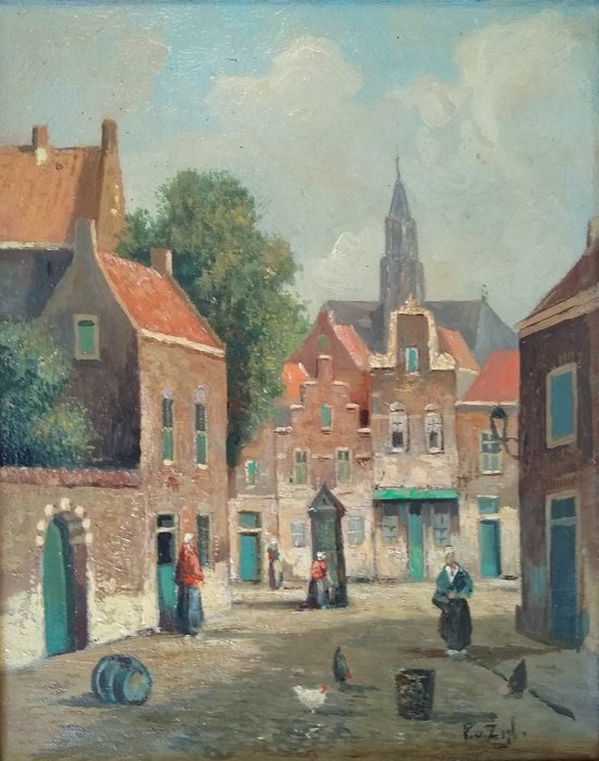 P van Zijl (20e eeuw) - Klassiek Hollands stadsgezicht