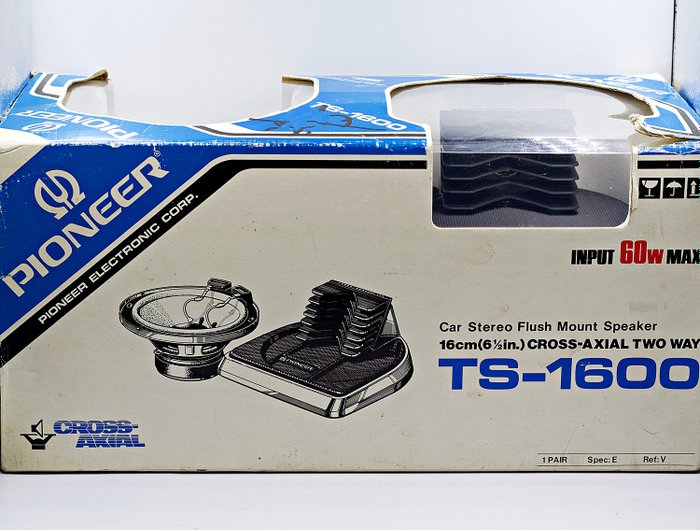 Haut-parleurs stéréo encastrés pour voiture - Pioneer - Ts 1600 Cross Axial 2 Way- Extremely Rare Pioneer Car Stereo Flush Mount Speakers, Old School 1980's - 1980-1990