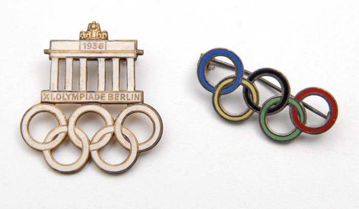 德国 - 体育 - 柏林奥运会徽章，夏季奥运会，大头针，徽章，ww2奥林匹克运动会徽章 - 1936