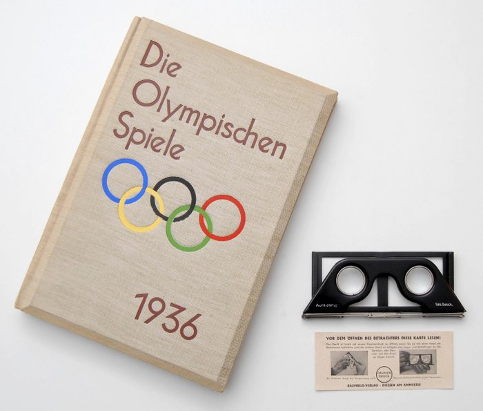 Germania - Sport, Olimpiadi, giochi olimpici - Album, Libro, Raumbildalbum, The Olympic Games 1936, Photo, Berlin, libro fotografico 3D dei giochi olimpici, Hoffmann - 1936